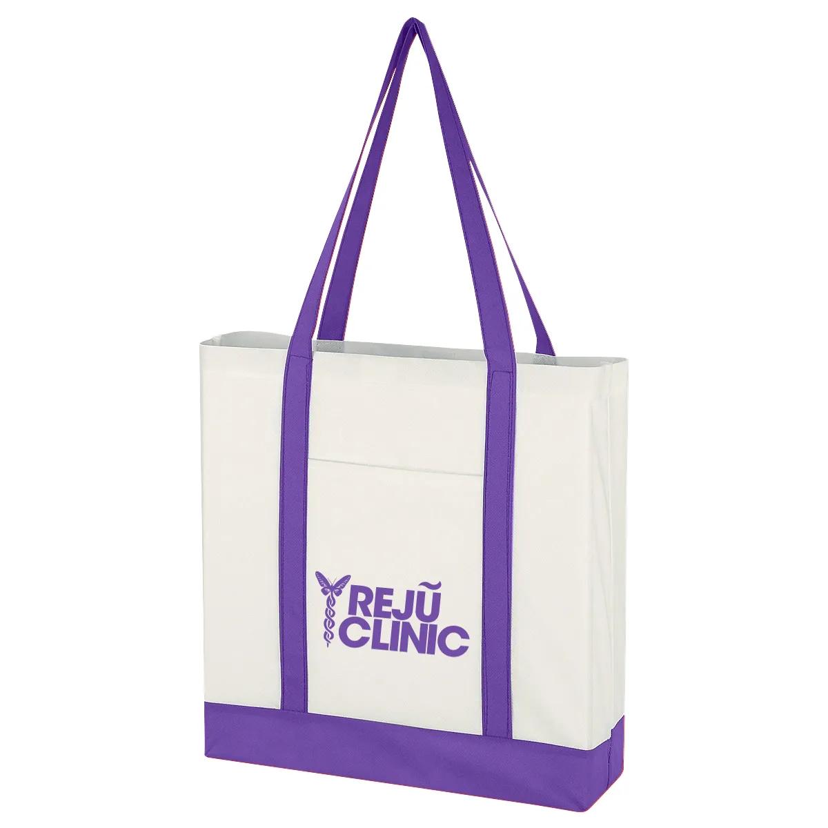 Non-Woven Tote Bag With Trim Colors 3 of 6