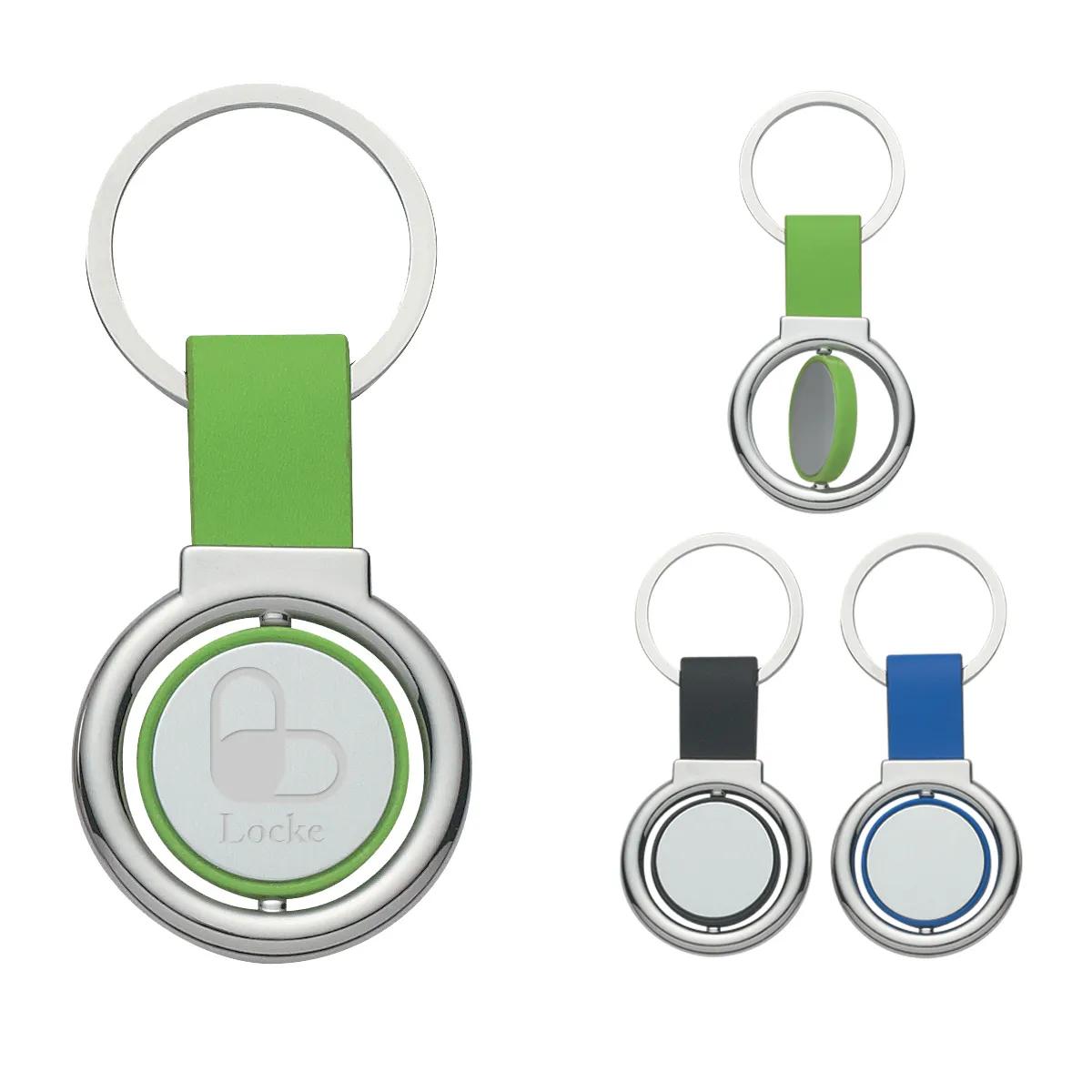 Circular Metal Spinner Key Tag