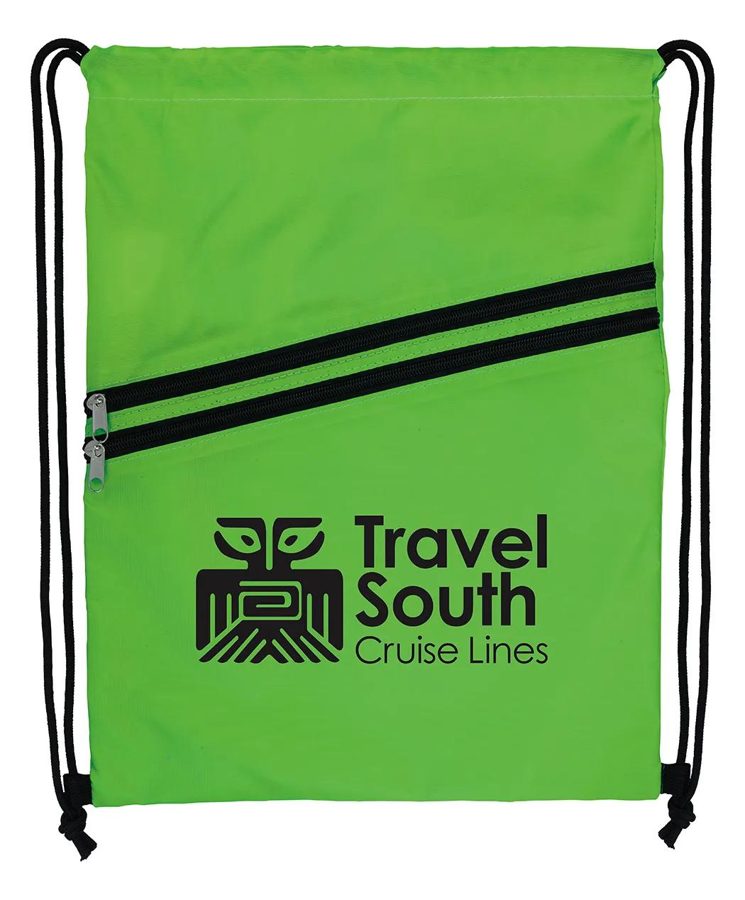 Neon Multi-Zippered Drawstring Backpack 2 of 27