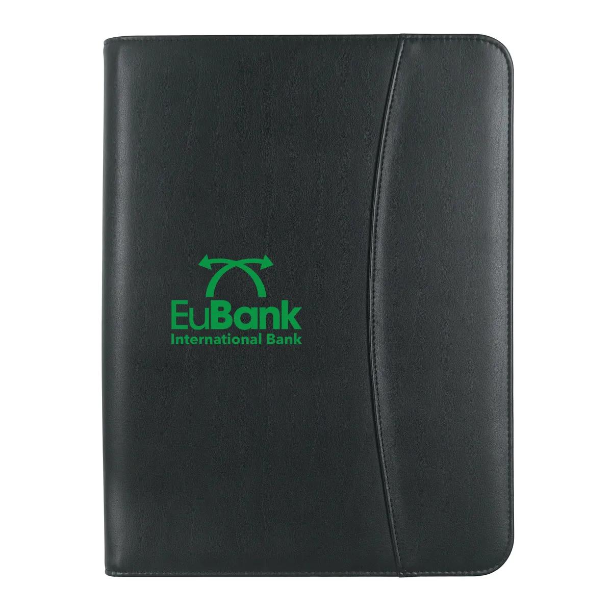Leather Look 8 ½" x 11" Zippered Portfolio With Calculator 1 of 1