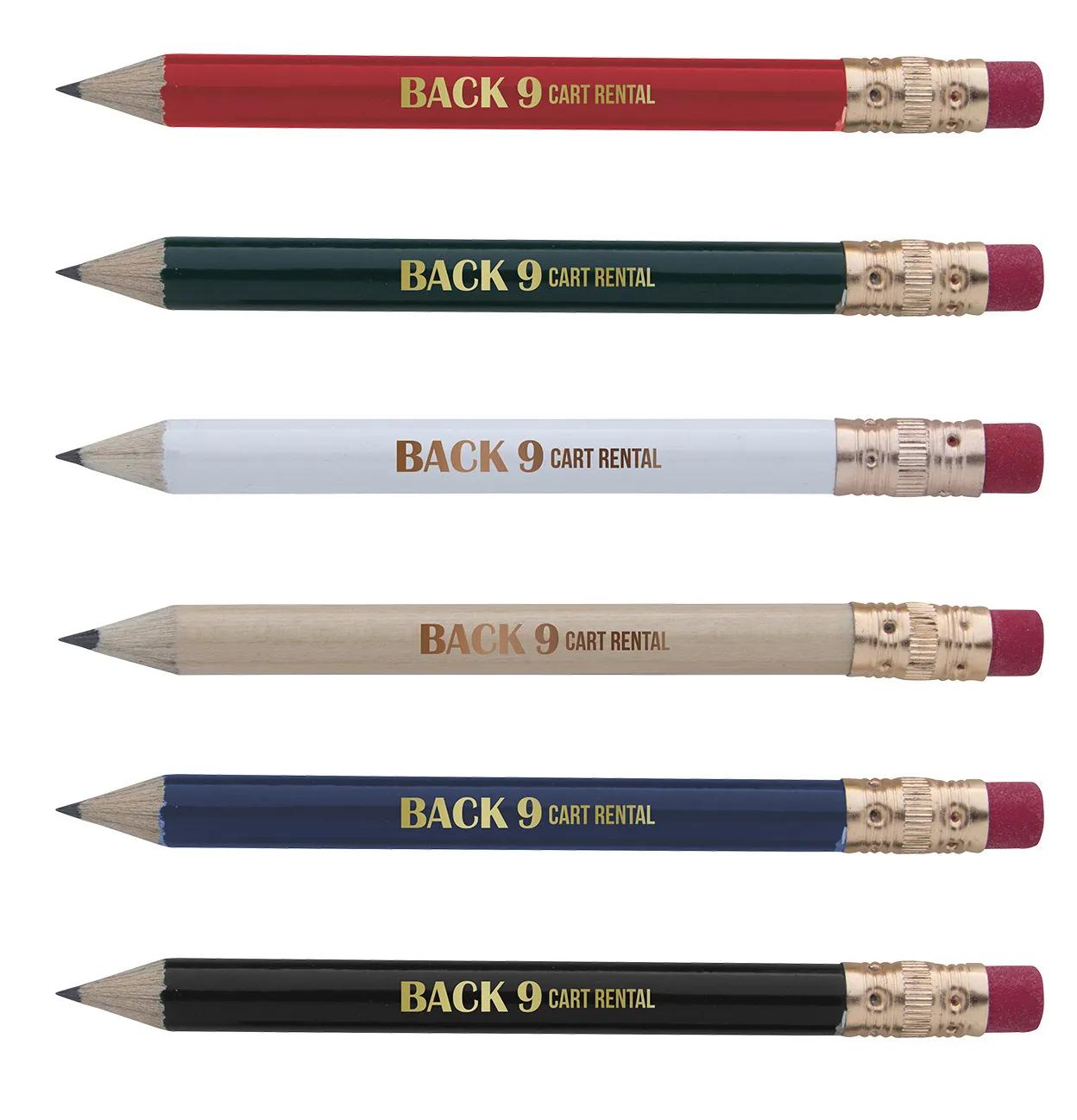 Round Golf Pencil with Eraser