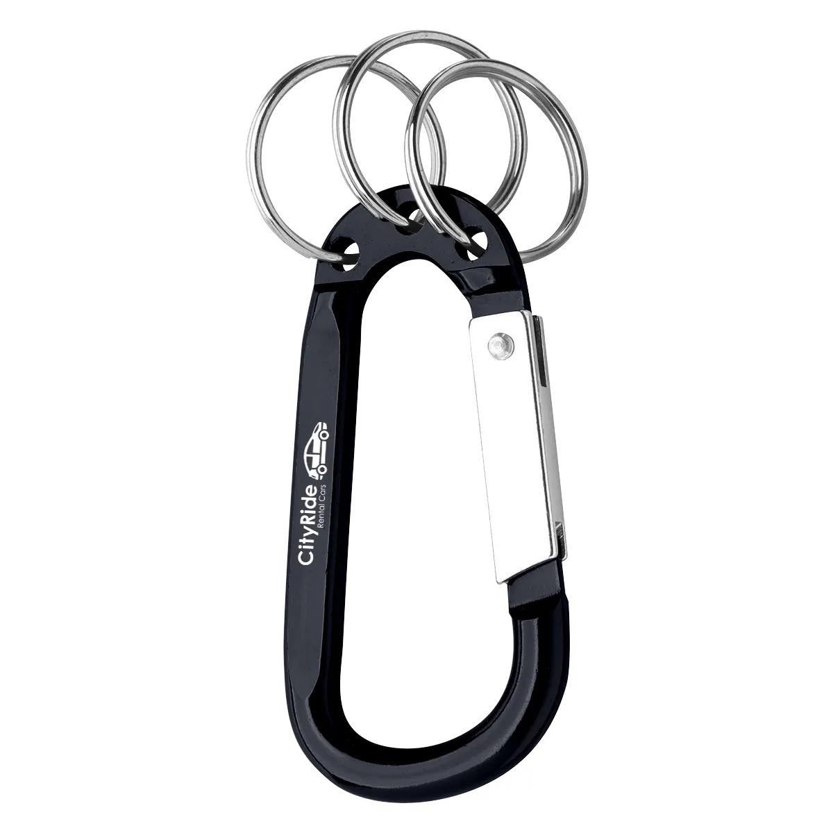 8mm Carabiner With Triple Split Ring 1 of 4