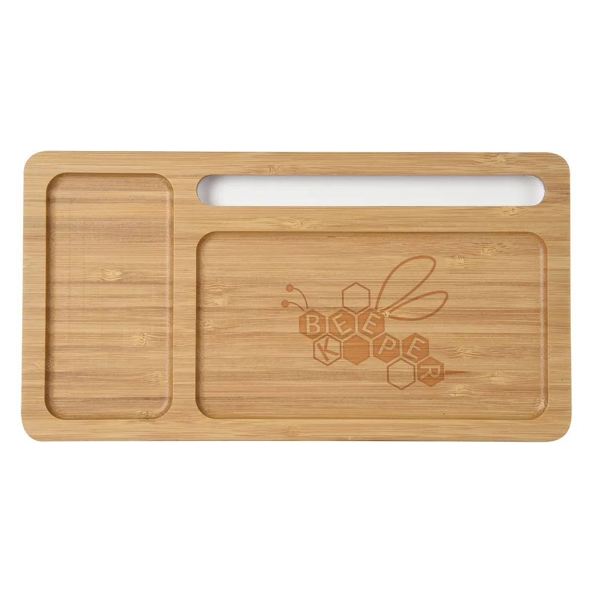 Bamboo Wireless Charging Pad Desktop Organizer 1 of 1