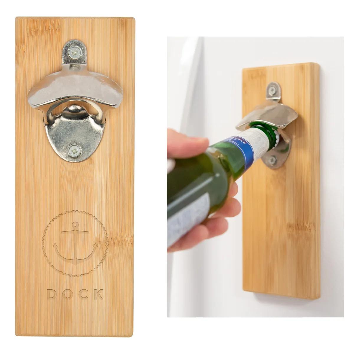 Bamboo Wall Mounted Bottle Opener 1 of 1