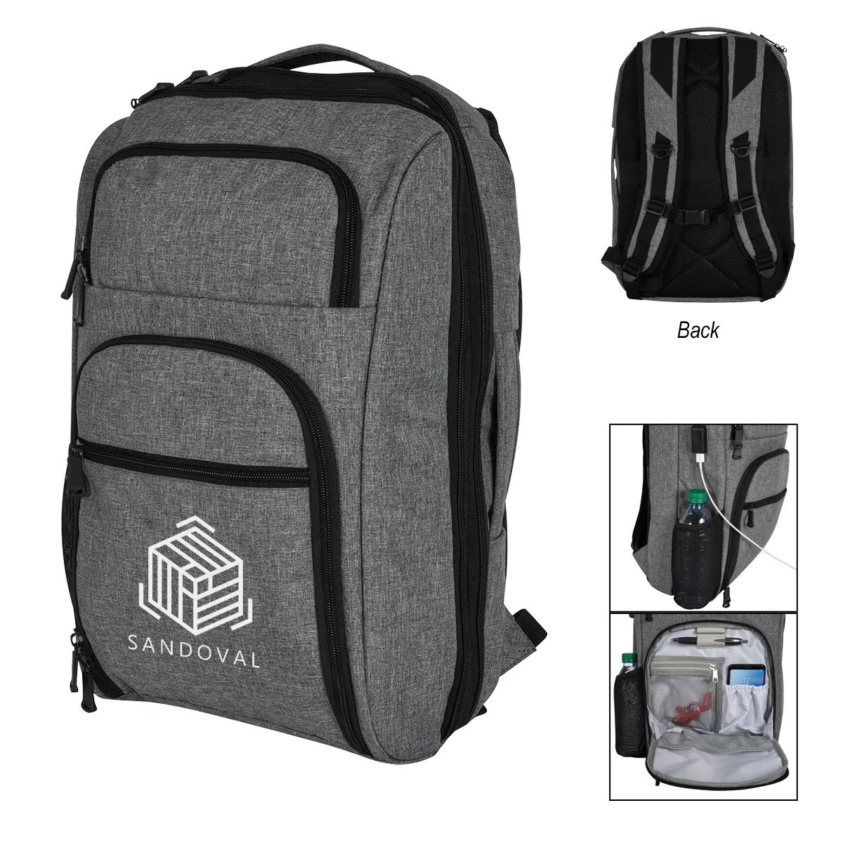 HEATHERED RFID LAPTOP BACKPACK & BRIEFCASE