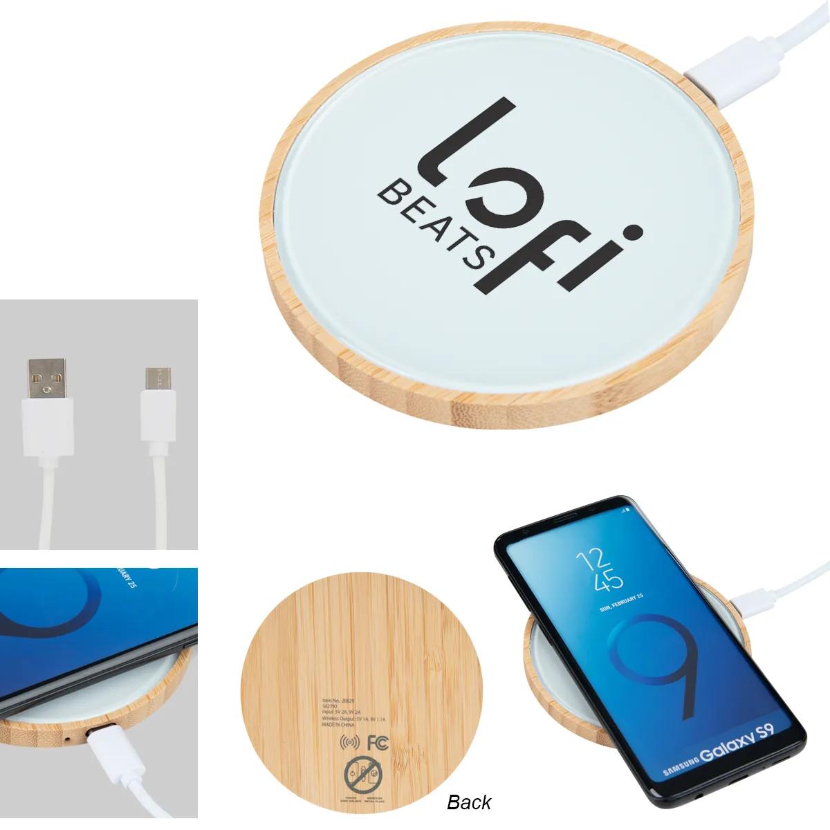 10W Glass & Bamboo Wireless Charger 1 of 2