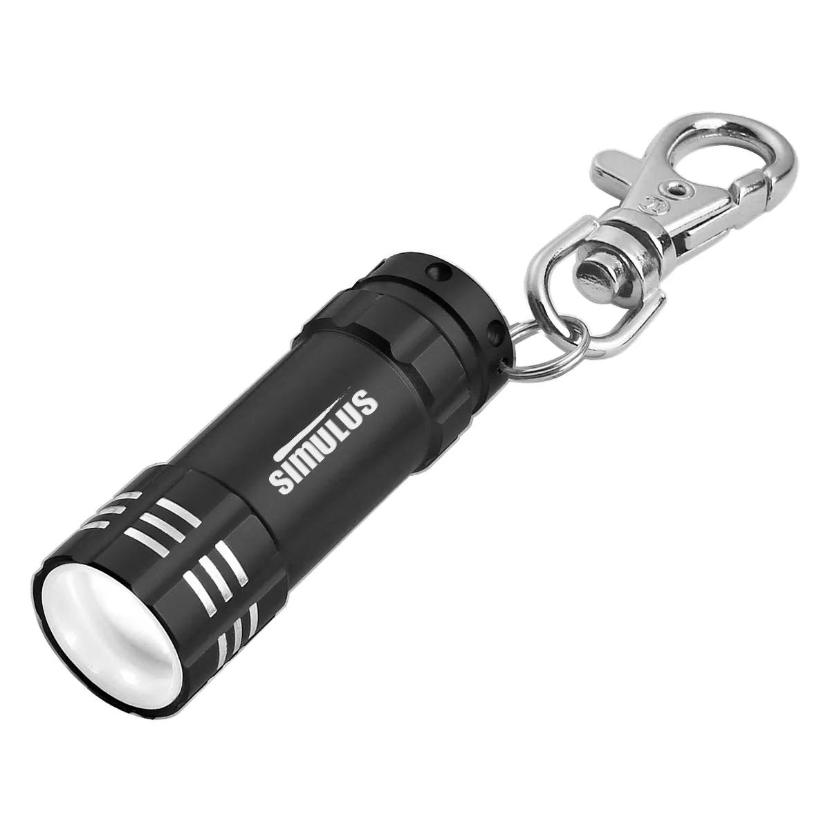 Mini Aluminum LED Flashlight With Key Clip 1 of 3