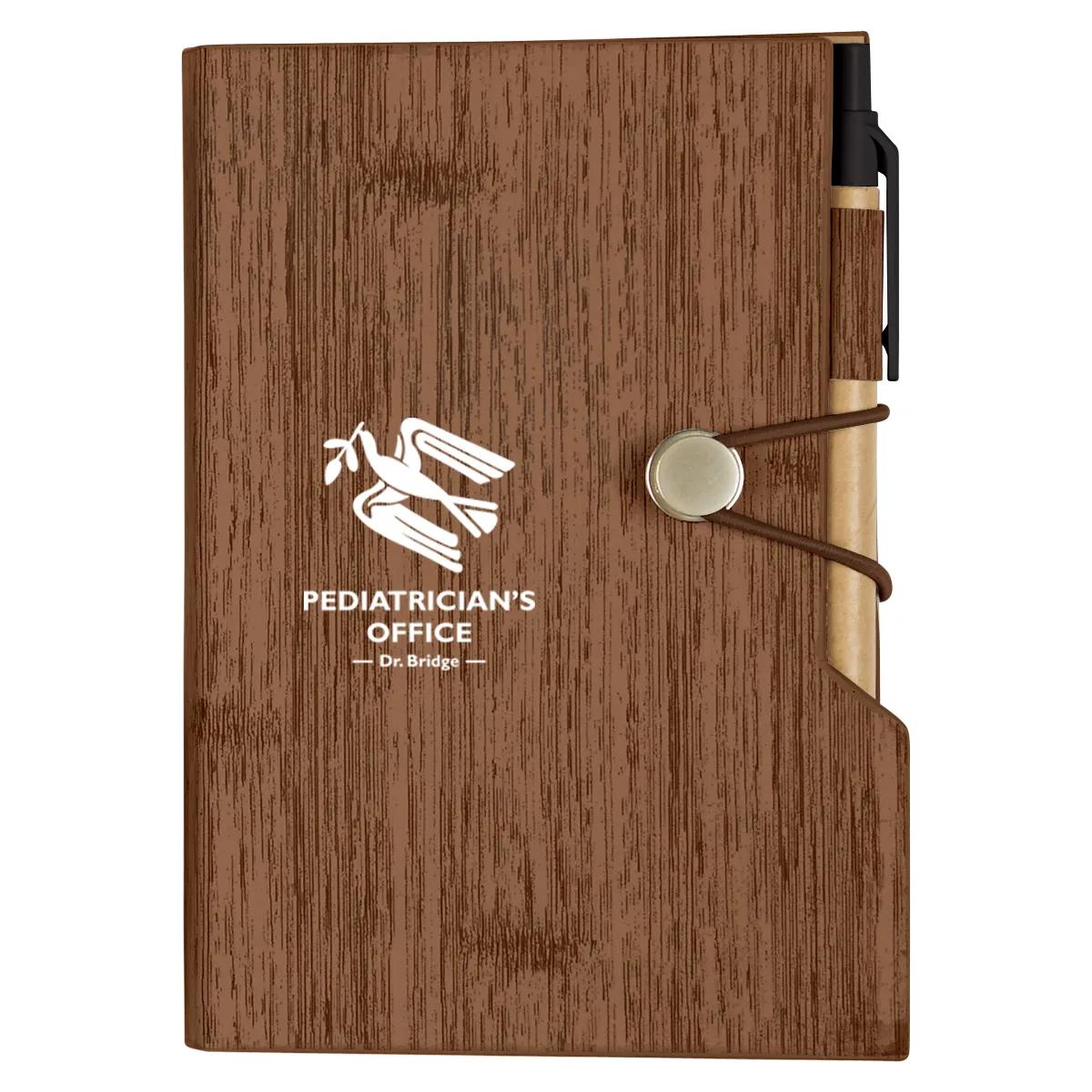 Woodgrain Look Notebook With Sticky Notes And Flags 1 of 4