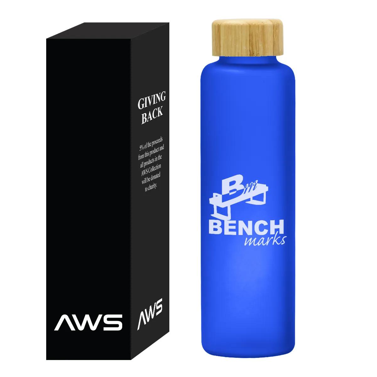 Aws 20 Oz. Belle Glass Bottle With Bamboo Lid 1 of 4