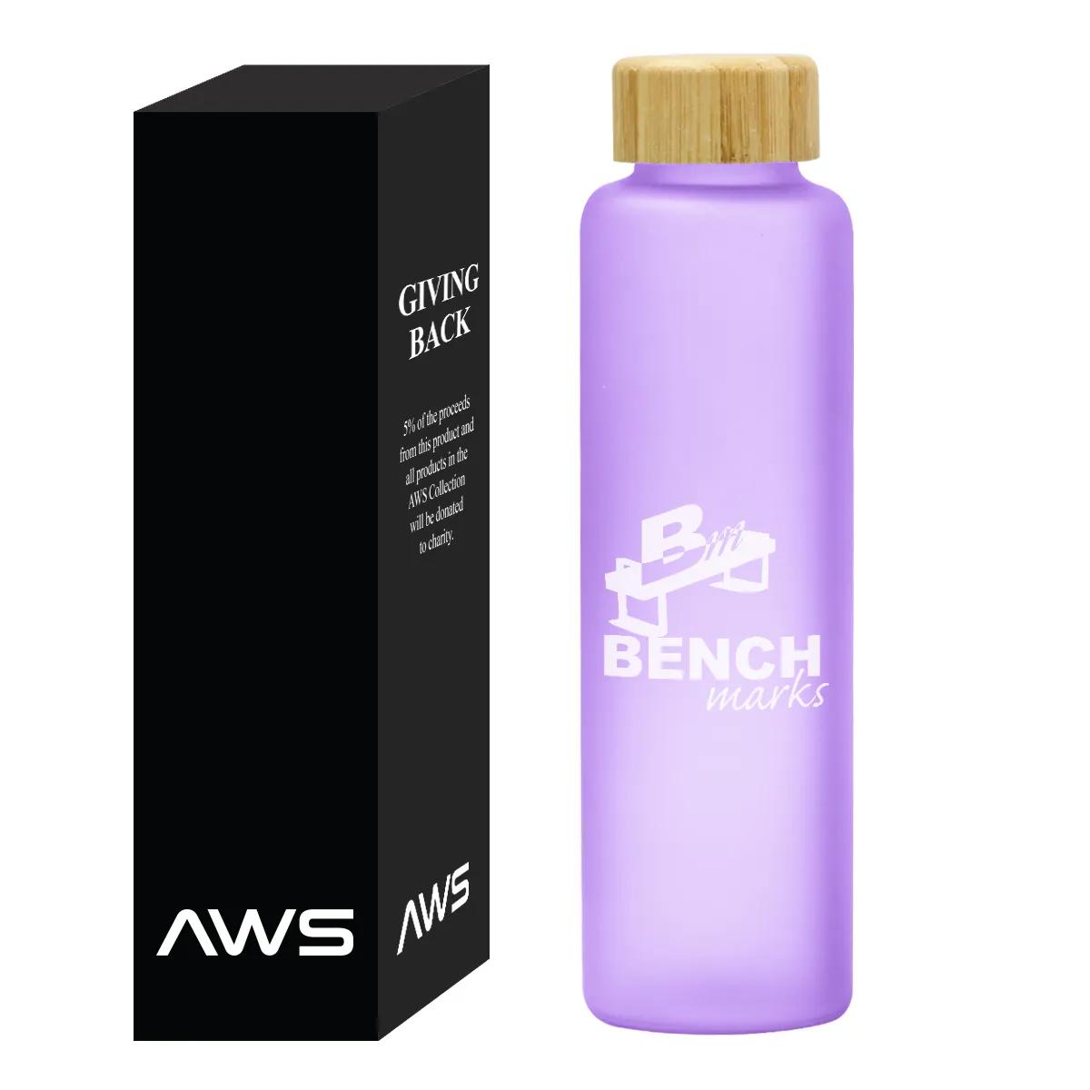 Aws 20 Oz. Belle Glass Bottle With Bamboo Lid 3 of 4