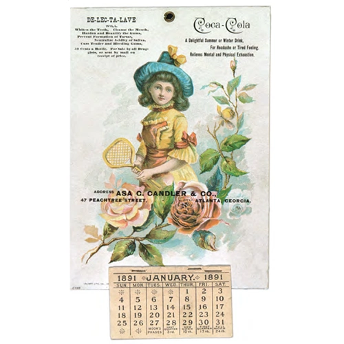 Coca-Cola's first calendar 1891